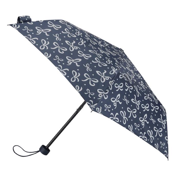totes® Supermini Navy With Cream Bows Print Umbrella (3 Section)